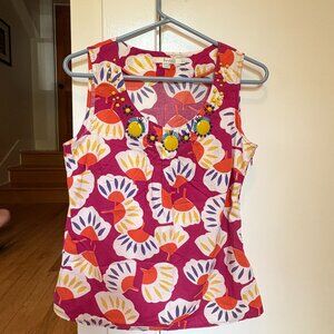 Beaded scoop neck tank top